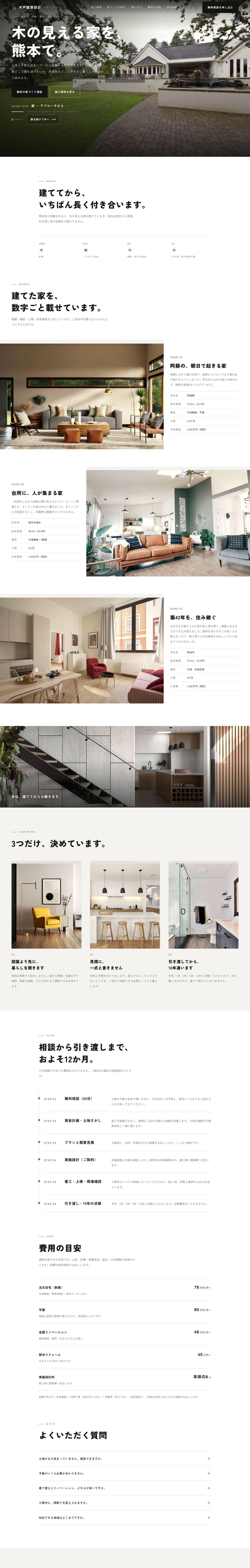 工務店サンプルサイトのトップ